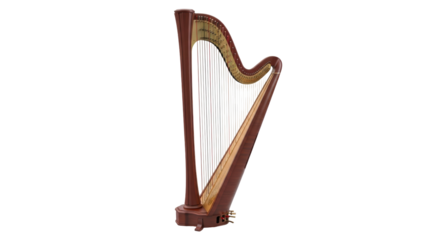 Isolated Celtic folk harp for orchestral symphony, folk music, orchestra performance, concert