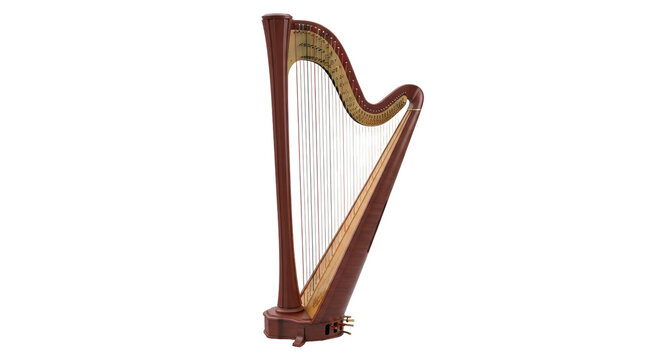Isolated Celtic folk harp for orchestral symphony, folk music, orchestra performance, concert