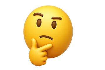 Fototapeta premium Pondering Emoji with Raised Hand on a Transparent Background for Creative Use