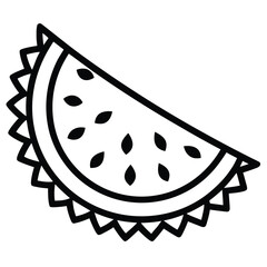durian slice vector line art icon