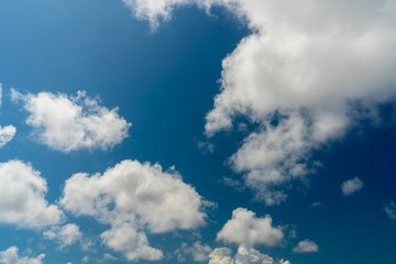 Sky with clouds on nature background above tropical beach