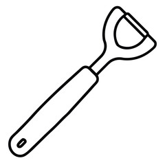 fruit peeler vector line art icon
