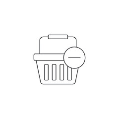 Line design icon removing product from basket.