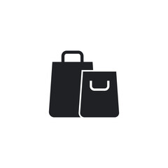 Two shopping bags solid silhouette icon.