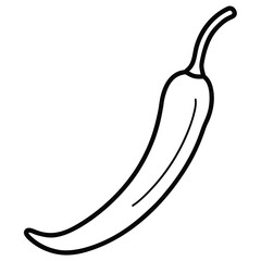 green chili vector line art icon