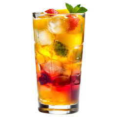Vibrant Close-up Tall Glass Colorful Drink Refreshing Beverage Photography