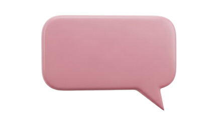 Isolated speech balloon design, pink communication message with rounded corners