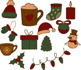 set of christmas icons