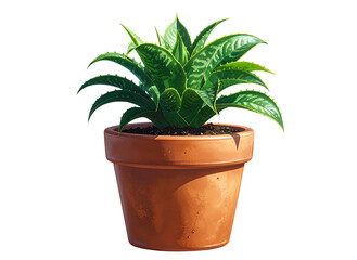Obraz premium Indoor plant in ceramic pot PNG, 
