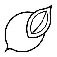 lemon leaf vector line art icon