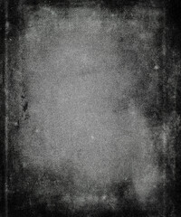 Fototapeta premium Grey grunge scratched background, old film effect, obsolete texture, copy space