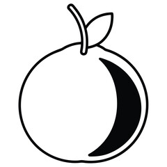 lychee peeled vector line art icon