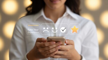 Customer Satisfaction at Fingertips: A user's experience with a service. This scene emphasizes the significance of customer reviews in a digital landscape.