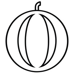 melon vector line art icon