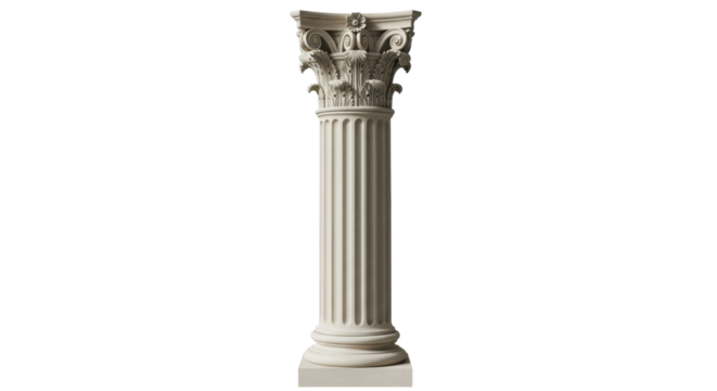 Isolated Column architectural feature classic building element in Ancient Greek style