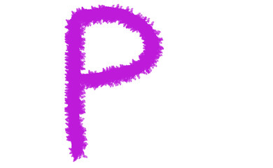 Vibrant magenta letter p animated sparkle effect subtle movement digitally rendered graphics Cloud, fog, Alfabet