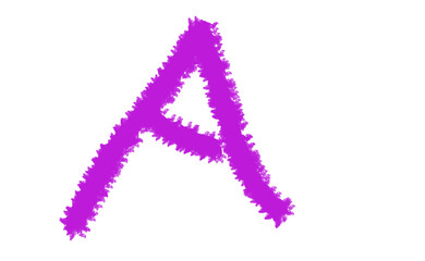 Vibrant neon purple letter a brush stroke effect graphic design element isolated symbol alphabet art Cloud, fog, Alfabet