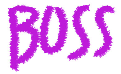 Vibrant purple 'boss' text design with a textured fiery glow effect for bold statements Cloud, fog, Alfabet