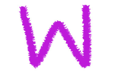 Vibrant neon purple letter w graphic design element for creative projects and branding Cloud, fog, Alfabet