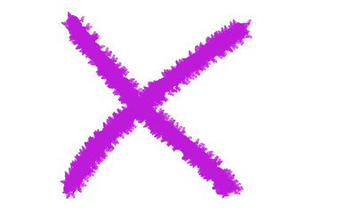 Vibrant neon purple 'x' symbol abstract design element dynamic brush stroke texture Cloud, fog, Alfabet