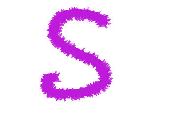 Vibrant glowing purple letter s alpha channel graphic design element abstract brushstroke effect Cloud, fog, Alfabet