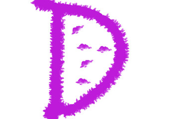 Abstract magenta symbol abstract glowing letter d shape dark abstract art digital creative design Cloud, fog, Alfabet