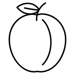 plum  vector line art icon