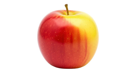 Isolated apple with red and yellow skin, a crisp healthy snack for lunch, or a baked dessert