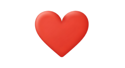Isolated Red Heart Symbol for Love, Romance, Passion and Health Related Concepts
