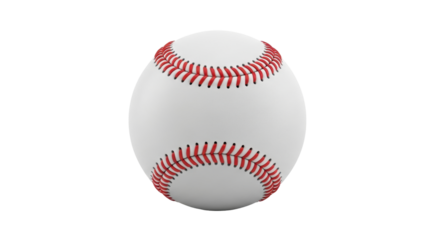 Isolated baseball for sport, equipment, and recreation with red stitching detail and round design