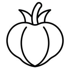 seasonal vegetable vector line art icon