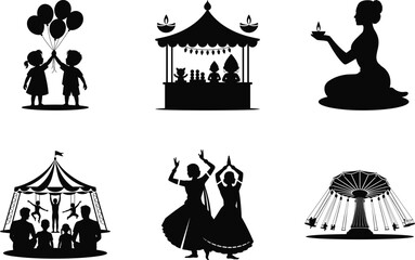 Diwali Carnival and Fair Event Vector Bundle