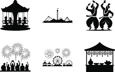 Diwali Carnival and Fair Event Vector Bundle