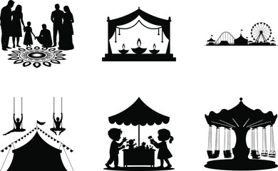 Diwali Carnival and Fair Event Vector Bundle