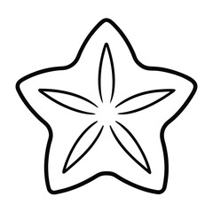 starfruit  vector line art icon