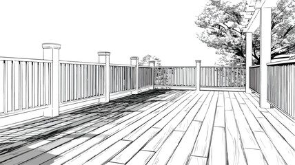 Modern Wooden Deck Railing for Stylish Outdoor Patio Summer Home Design