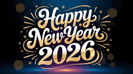 happy new year 2026 typography, happy new year 2026 calligraphy, happy new year 2026 