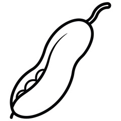 tamarind pod vector line art icon