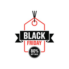 Black Friday Tag Design with 80% Off Sale Banner"