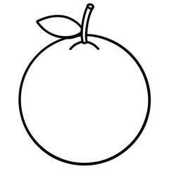 tangerine vector line art icon