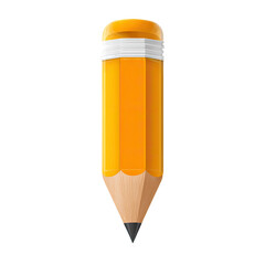 A vibrant yellow pencil with a white eraser and sharpened graphite point, isolated on a black background