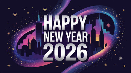 happy new year 2026 typography, happy new year 2026 calligraphy, happy new year 2026 