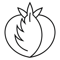 tomato leaf vector line art icon