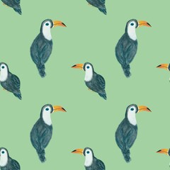 seamless pattern of hornbill or toucan bird. ready for print for book cover, fabric, textile.