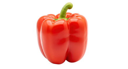 Isolated red bell pepper on seamless background, vibrant food ingredient in a studio shot