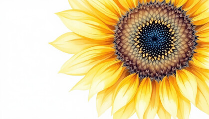 Fototapeta premium Beautiful Sunflower with Bright Yellow Petals and Center Detail