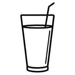 vegetable juice glass vector line art icon