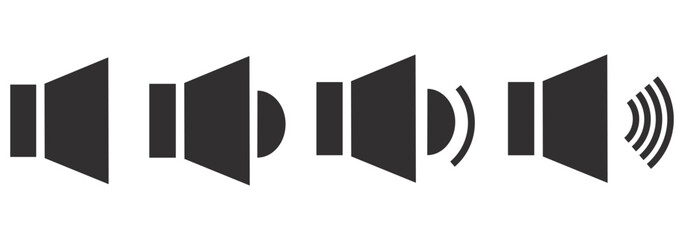 sound on off icons vector in line style . sound volume and mute icon. Volume allow and volume prohibit icon set. Sound and Mute. Volume icon set