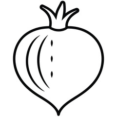 winter vegetable vector line art icon