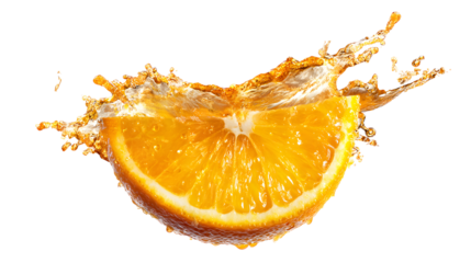 splashing orange juice, on transparent background